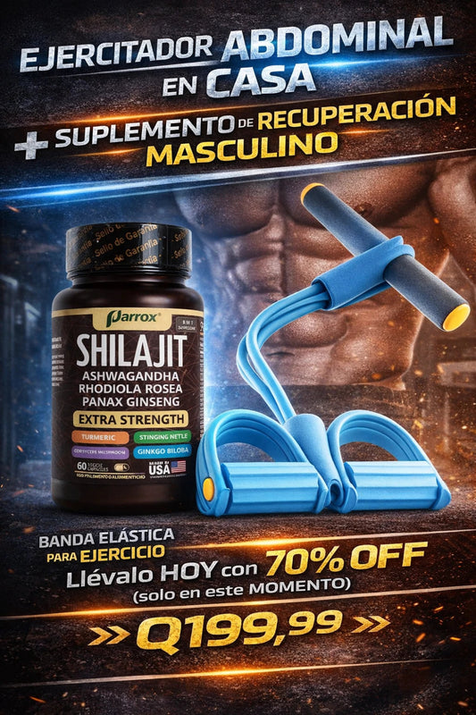 EJERCITADOR ABDOMINAL EN CASA + SUPLEMENTO DE RECUPERACIÓN MASCULINO