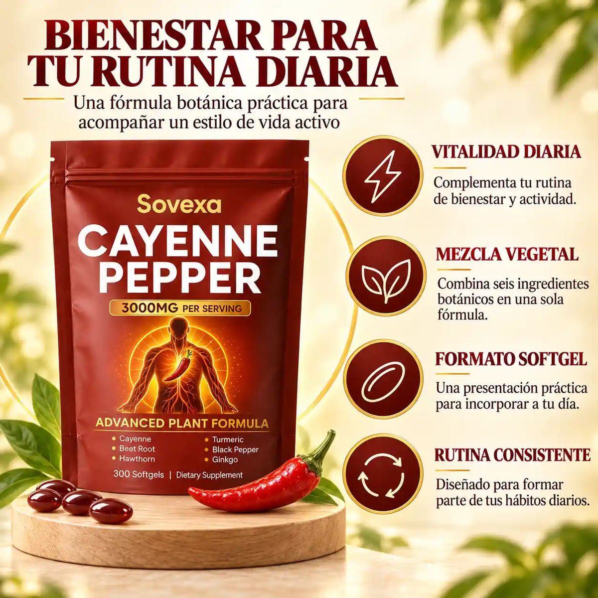Las cápsulas de pimienta de cayena que le devuelven la ligereza a tus piernas en semanas