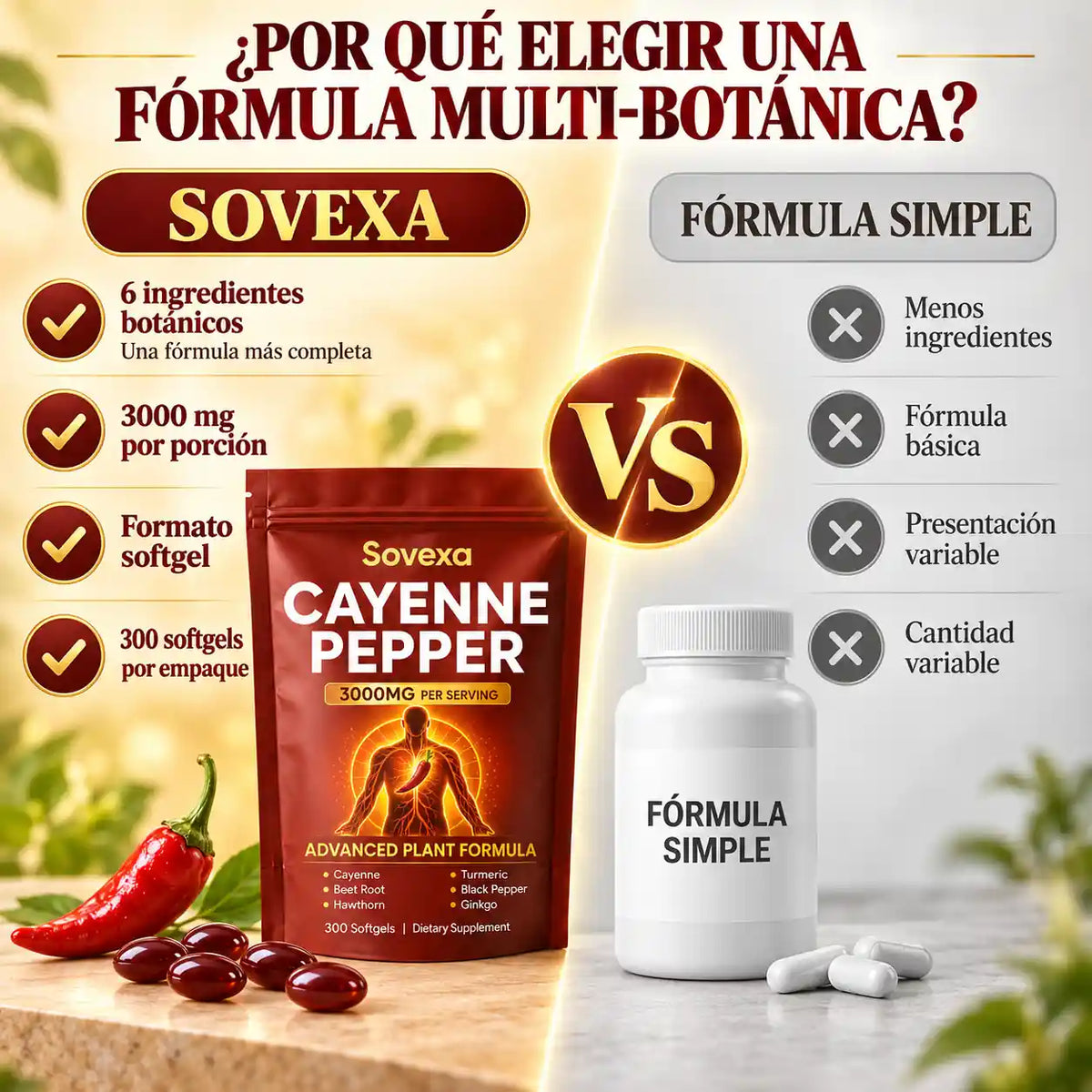 Las cápsulas de pimienta de cayena que le devuelven la ligereza a tus piernas en semanas