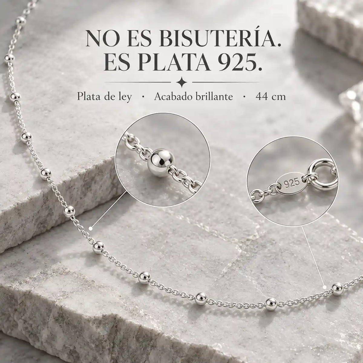 La gargantilla de plata 925 que no se pone verde ni te irrita la piel