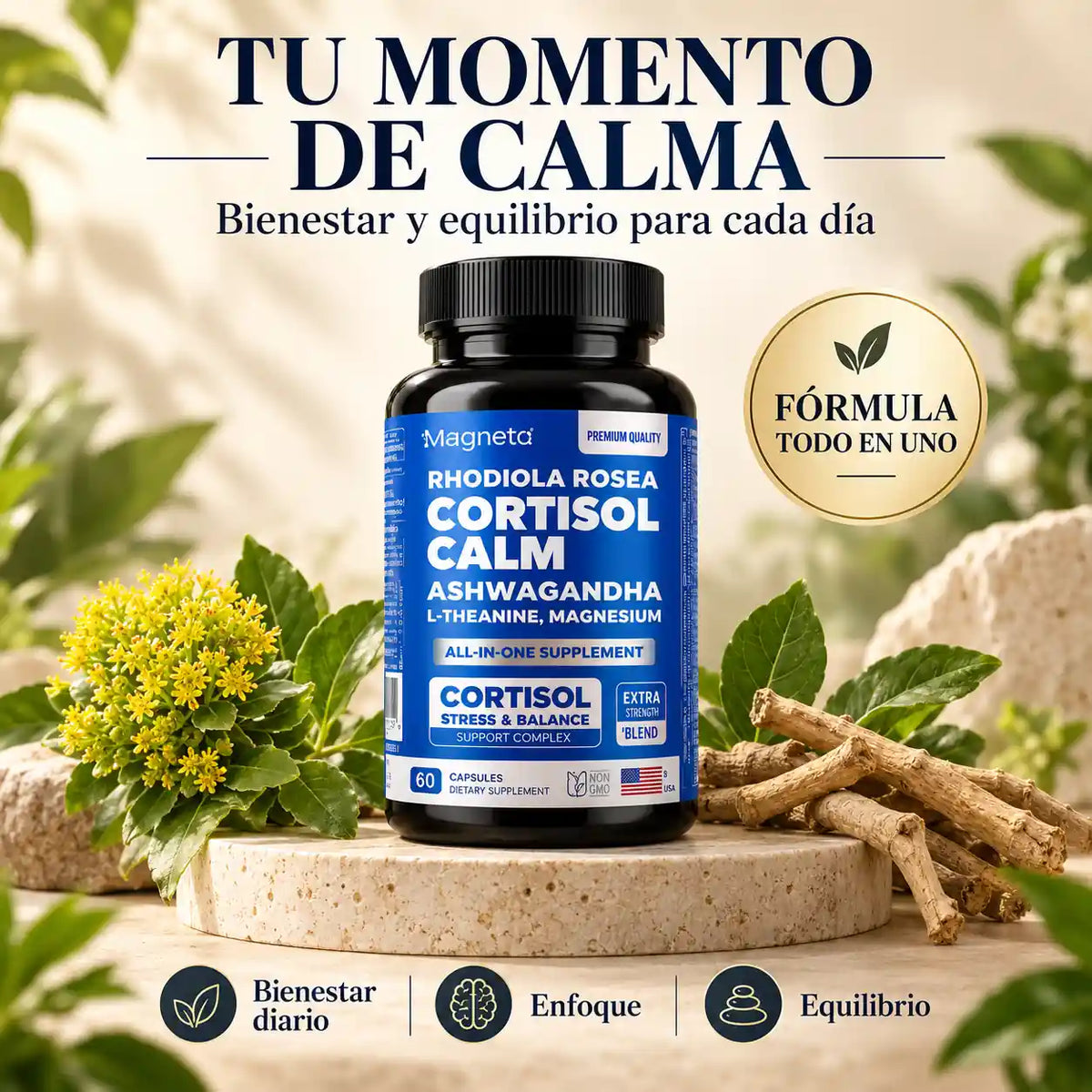 El suplemento que baja tu cortisol y te devuelve la calma de forma 100% natural