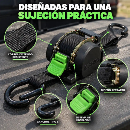 Asegura tu carga tú solo en 10 segundos sin nudos, sin cuerdas sueltas, sin sustos en el camino