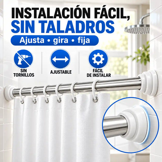 Cuelga tu cortina o tu ropa en 30 segundos, sin hacerle un solo agujero a la pared