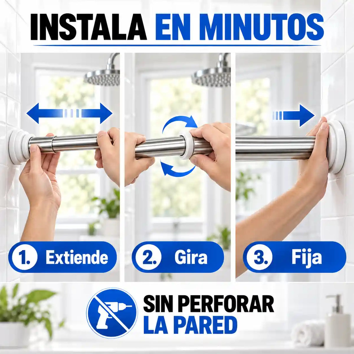 Cuelga tu cortina o tu ropa en 30 segundos, sin hacerle un solo agujero a la pared