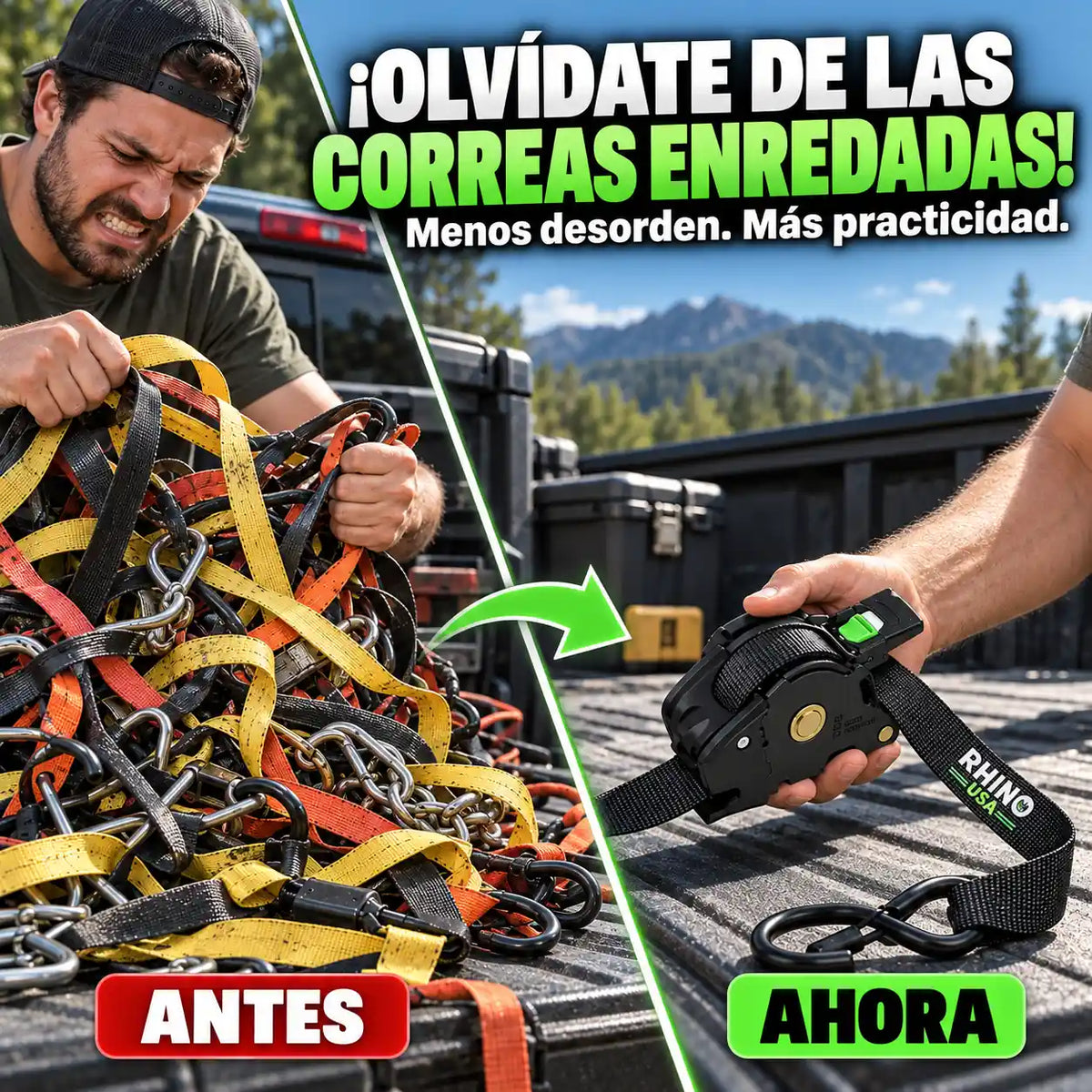 Asegura tu carga tú solo en 10 segundos sin nudos, sin cuerdas sueltas, sin sustos en el camino